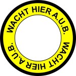 CRNA-RH4 vloersticker wacht hier - geel